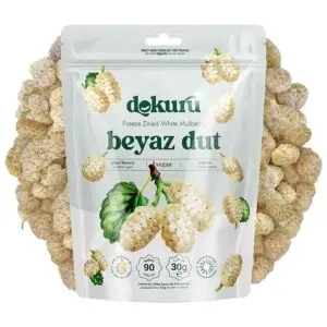 dokuru freeze dried beyaz dut 30gr dondurularak kurutulmuş dut kurusu meyve cipsi