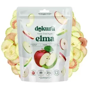 dokuru freeze dried elma 25gr dondurularak kurutulmuş elma kurusu meyve cipsi