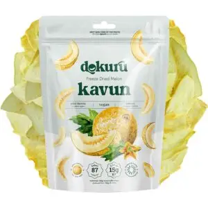 dokuru freeze dried kavun 15gr dondurularak kurutulmuş kavun kurusu meyve cipsi