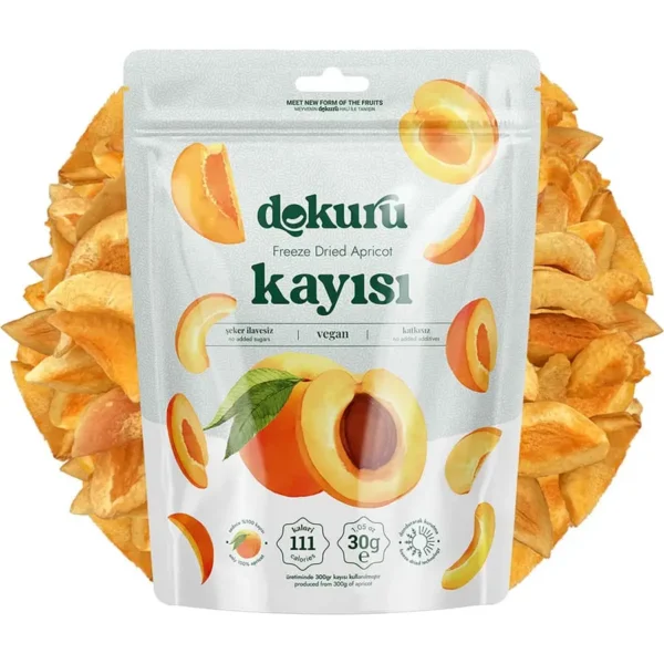 dokuru freeze dried kayısı 30gr dondurularak kurutulmuş kayısı kurusu meyve cipsi