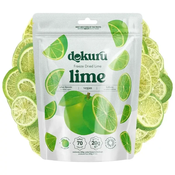 dokuru freeze dried lime 20gr dondurularak kurutulmuş misket limon kurusu meyve cipsi