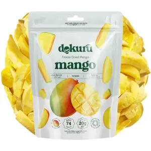 dokuru freeze dried mango 20gr dondurularak kurutulmuş mango kurusu meyve cipsi