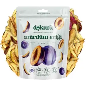 dokuru freeze dried mürdüm eriği 25gr dondurularak kurutulmuş erik kurusu meyve cipsi