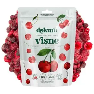 dokuru freeze dried vişne 30gr dondurularak kurutulmuş vişne kurusu meyve cipsi